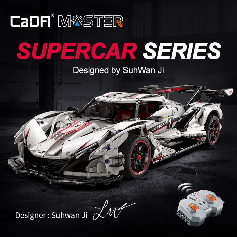 CADA C61053W 4449pcs V12 Hypercar Master Supercar Series Designed by Suhwan Ji 1:8