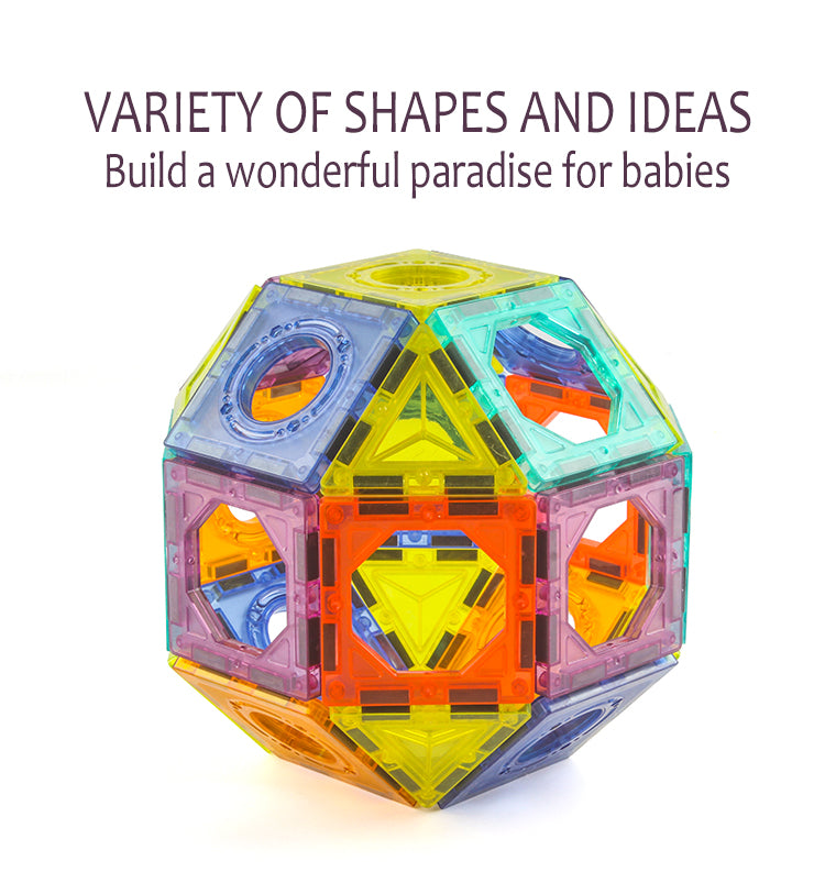 Magnetic Tiles 132pcs Magnetic 3D Educational Building Blocks Set Toys for Kids