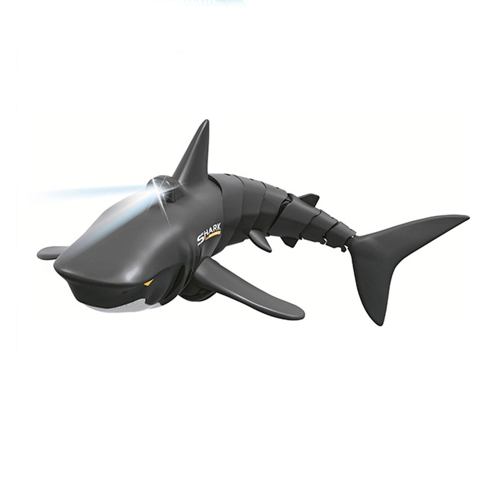 2.4G Remote Control Shark Boat Model Waterproof RC Toy BLACK with Light