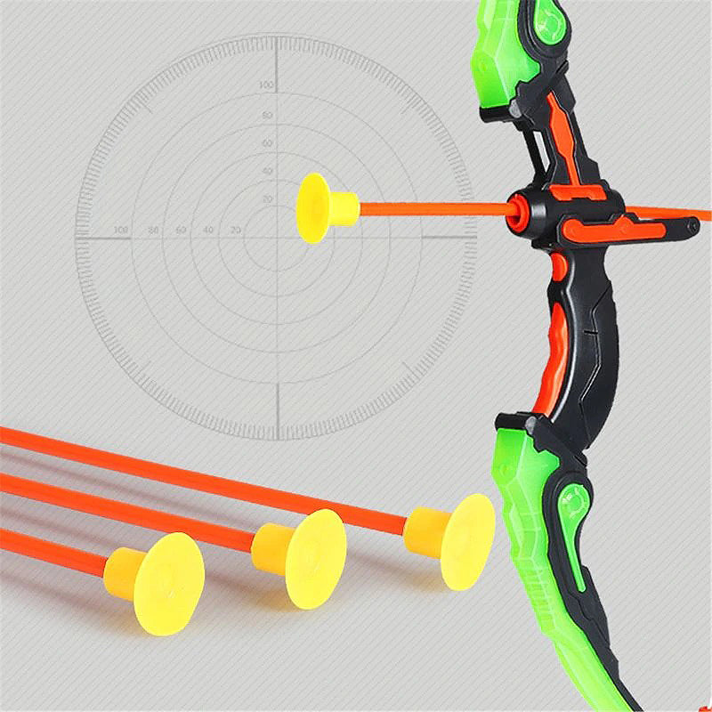 Fonderland Green Light Up Bow with 3 Suction Cup Arrows Kids Archery Toys Set for Gift