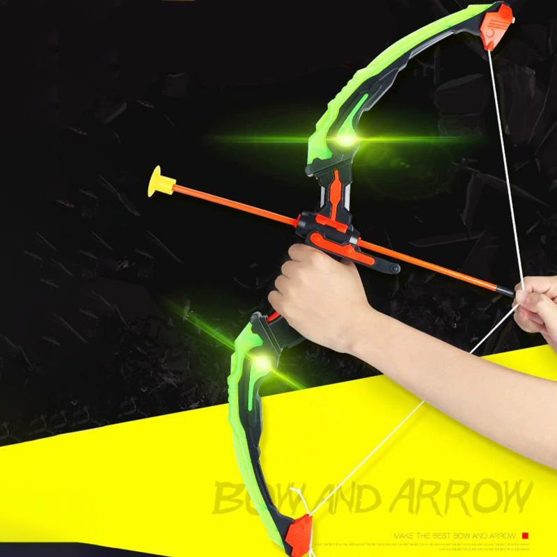 Fonderland Green Light Up Bow with 3 Suction Cup Arrows Kids Archery Toys Set for Gift