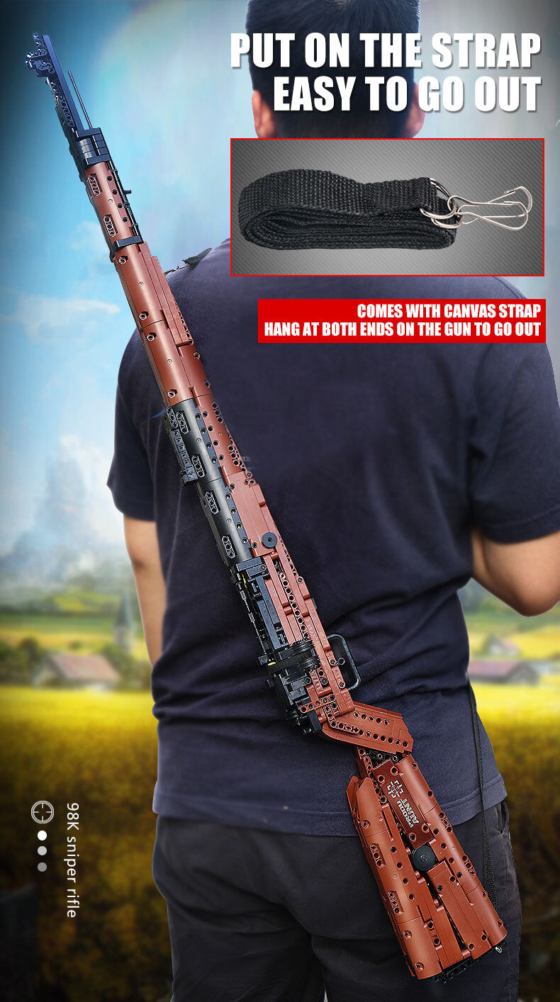 1025pcs MOULD KING 14002 The Mauseres 98K Sniper Rifle Building Blocks Toy Set