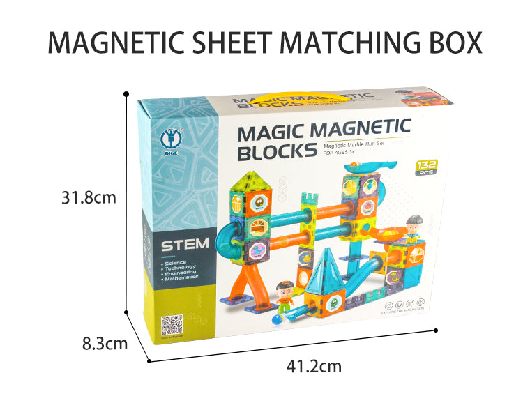 Magnetic Tiles 132pcs Magnetic 3D Educational Building Blocks Set Toys for Kids