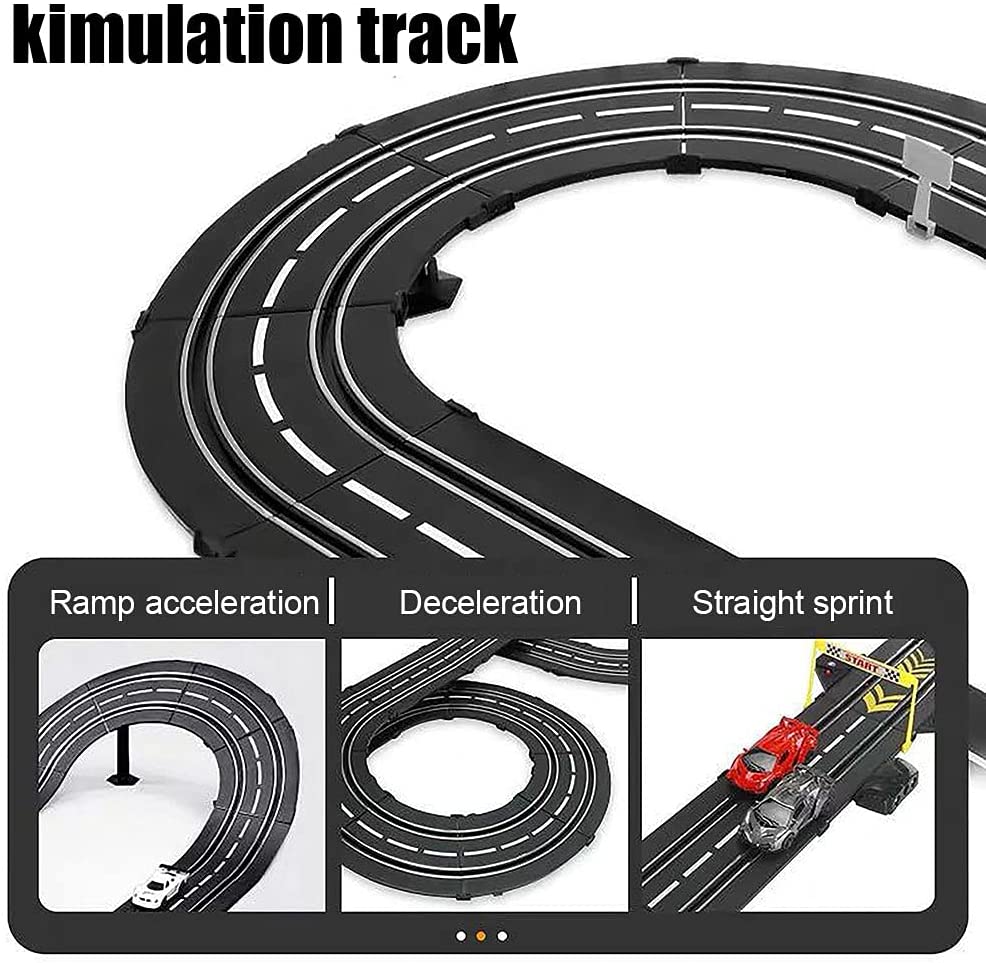 18.1m Electric Track Racing Slot Sets Two Cars Controls Kids Vehicle Toys Gift
