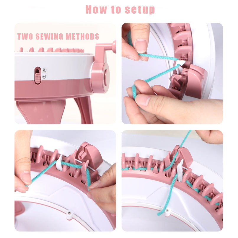 Sentro 48 Needle DIY Yarn Hand Knitting Machine Weaving Loom Knit for Scarf Hat Kid