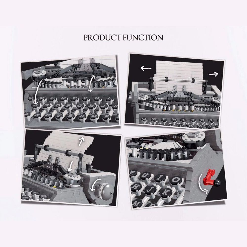 1618 Pcs Type Writer Classic Typewriter Mechanical Building Blocks Bricks Kids and Adult Gift Toy