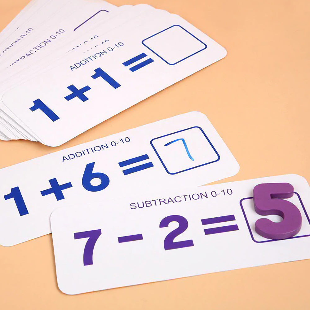 Wooden Math Kit for Kids 3+ | STEM Learning Toy with Counting Sticks, Number Cards & Marker | Develop Numeracy, Creativity & Logic | Non-Toxic Preschool Gift