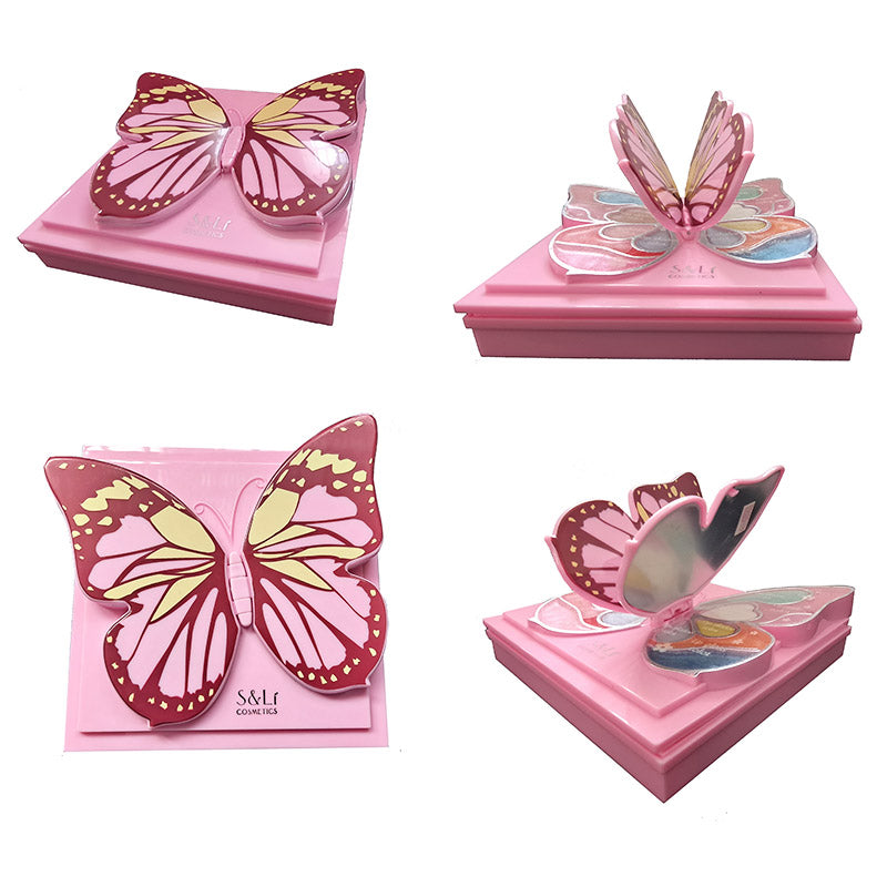 Kid Girls Makeup Set Butterfly Style Eco-friendly Cosmetic Pretend Play Kit Princess Toy
