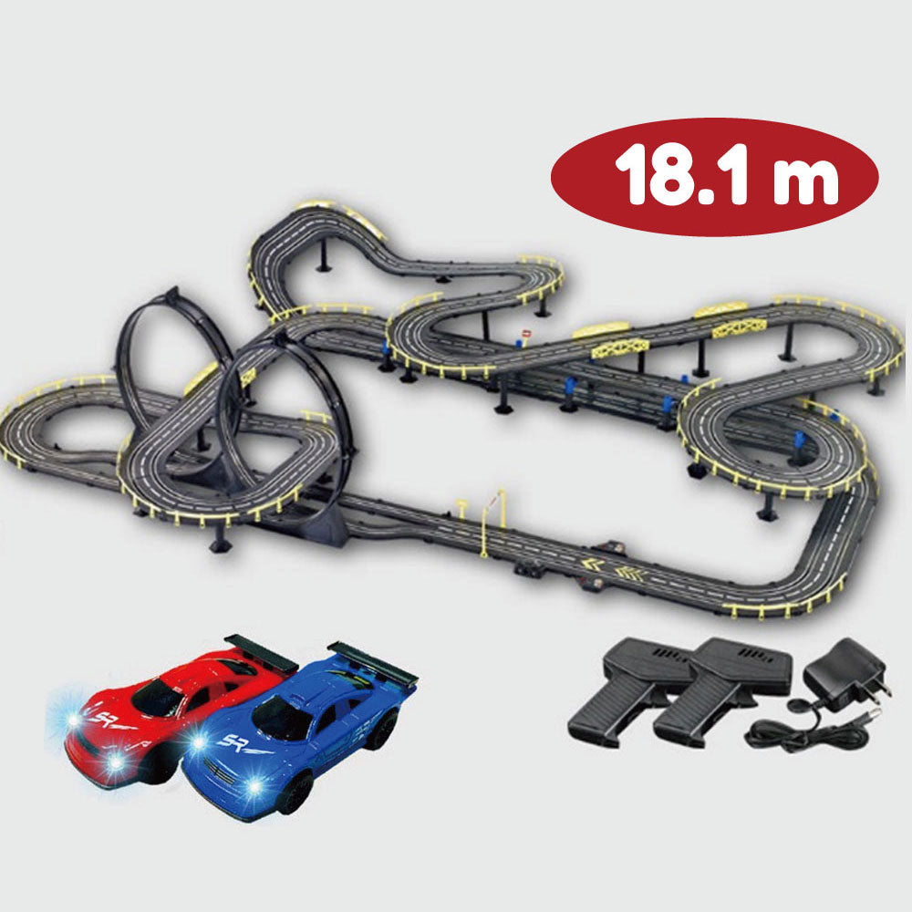 18.1m Electric Track Racing Slot Sets Two Cars Controls Kids Vehicle Toys Gift