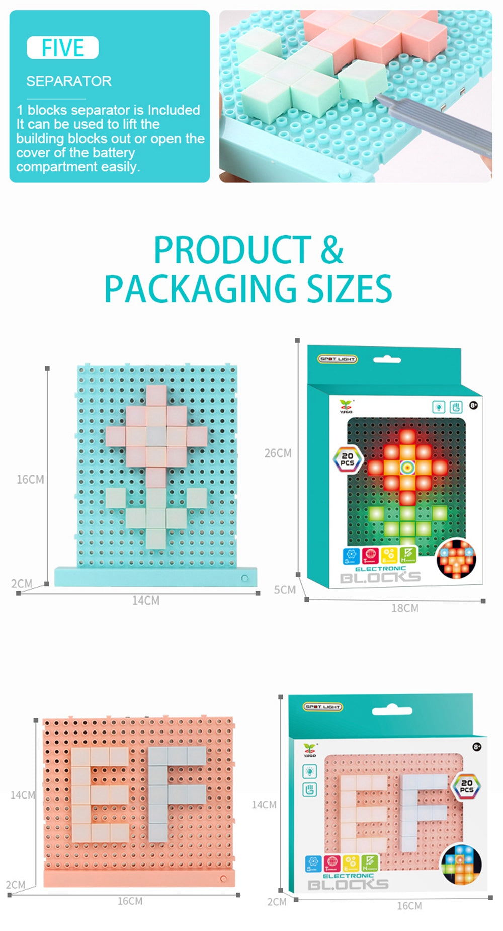 60pcs Diy Electonic Building Block Led Flashing Light Multi-Creative Assembling Flashing Light Electronic Puzzle