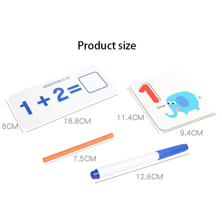 Wooden Math Kit for Kids 3+ | STEM Learning Toy with Counting Sticks, Number Cards & Marker | Develop Numeracy, Creativity & Logic | Non-Toxic Preschool Gift