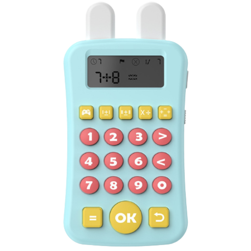 Montessori Mini Maths Teaching Calculator Early Learning Math Machine with Timing Maths Learning Educational Game for Kids Blue