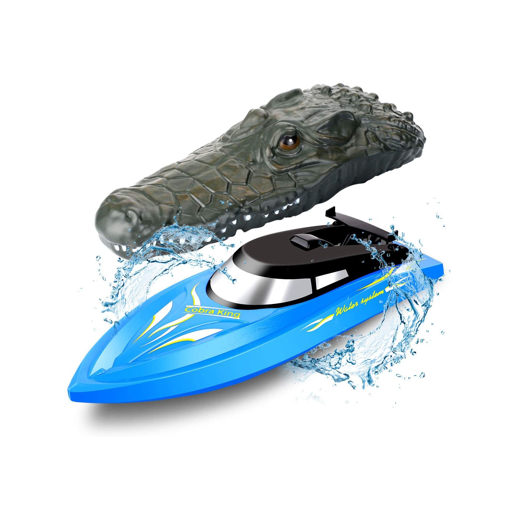 2 In 1 RC 2.4GHz Remote Control Kids Electric Crocodile Head Racing Boat Yacht