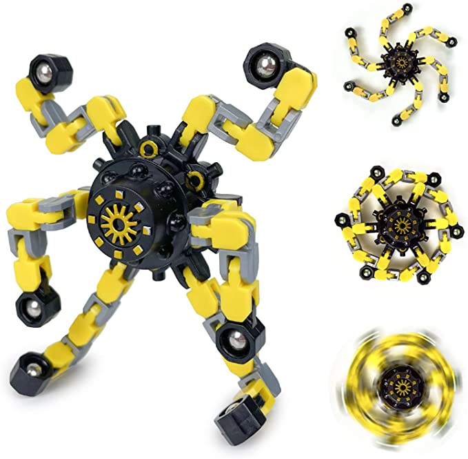 Finger Mechanical Fingertip Spinner DIY Deformable Stress Relief Toy  Transformable Creative Gyro Toy for Kids Fingertip