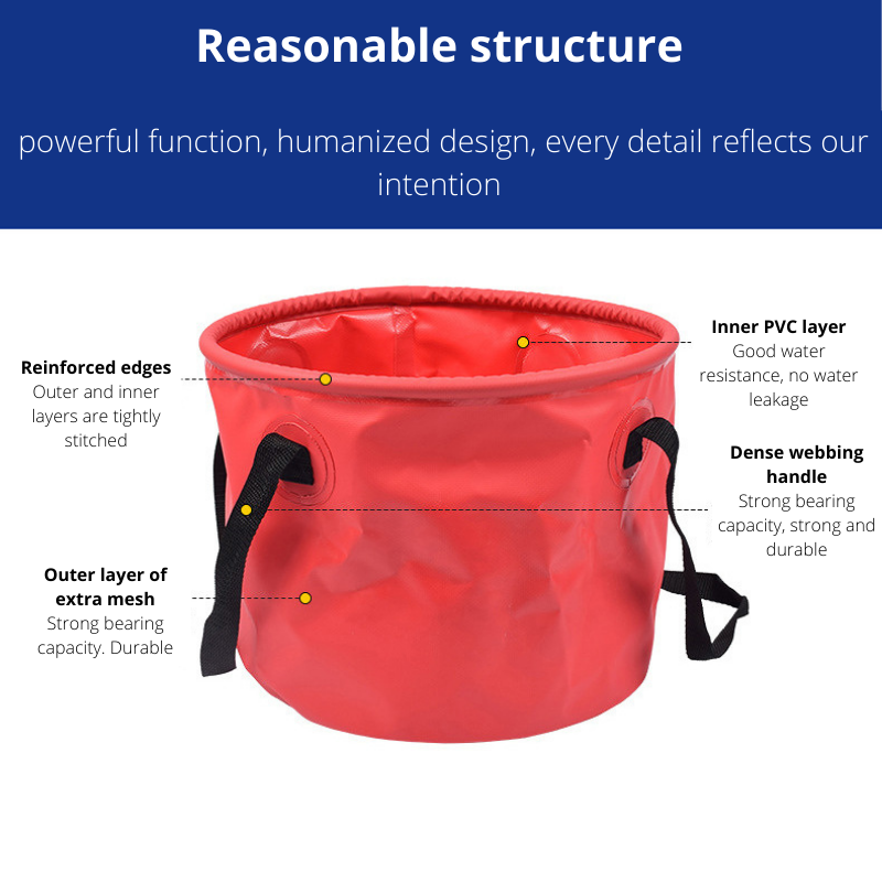 20L Yellow Heavy-Duty Foldable Bucket - Waterproof, Durable & Portable for Camping, Fishing & Beach