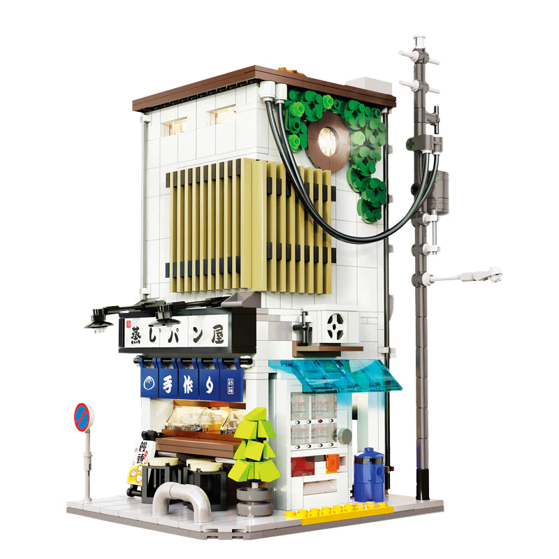 CaDA C66006W 1108 PCS Japanese Steamed Bun Shop LED Lights Open-back Design Double Storage