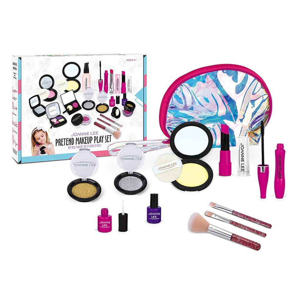 Kid Girls Makeup Set tool Eco-friendly Cosmetic Pretend Play Kit Princess Toy Laser Bag