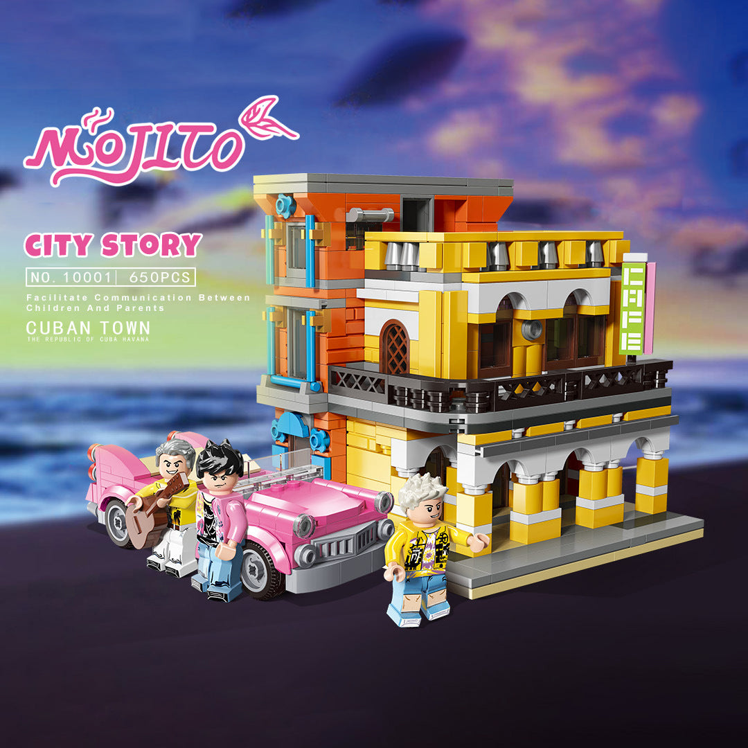 650PCS Havana City Model Building Blocks Bricks Street View Kids Toys Gifts