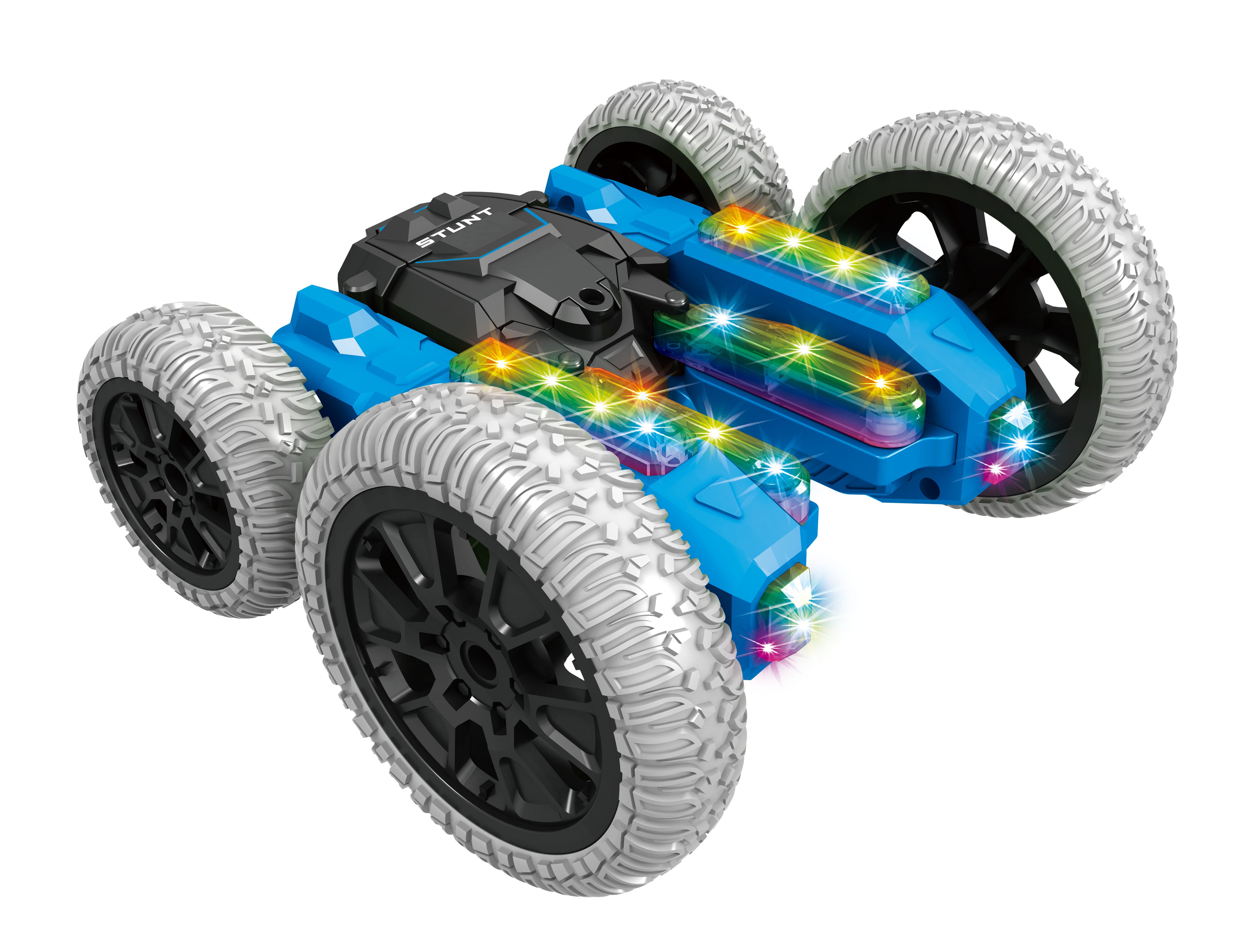 Light Up RC Stunt Car 4WD Remote Control Car 360 Flips Double-Sided Rotating Car Kids Indoor Outdoor Toys Gift Blue