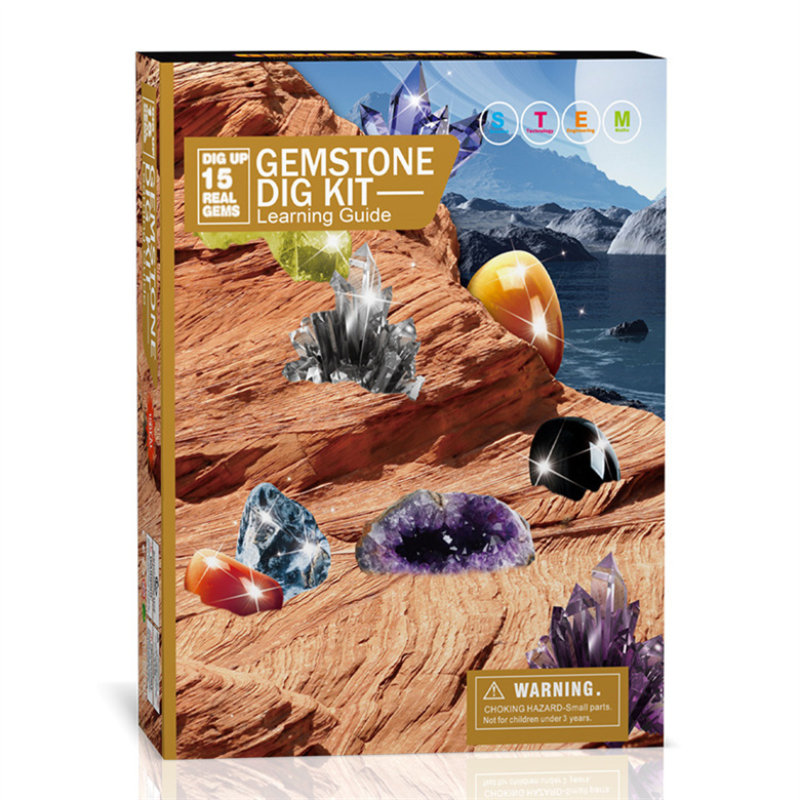 Rock Collection Box for Kids Rock and Mineral Kit Included S and Crystals Educational Science Kits, Size: 10