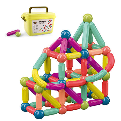 84pcs Magnet Building Construction Stick Bar Learning Magnetic Toy for Kids