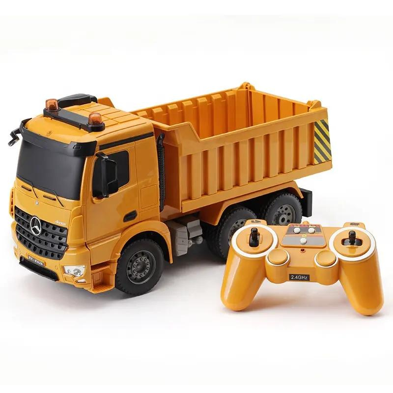 Double E E525-003 Remote Control Benz Dump Truck Toy 8 Channel 2.4Ghz Electric Dumping Construction Car Vehicles