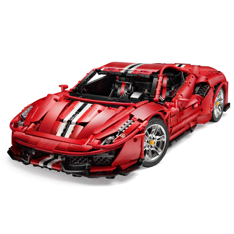 CaDA Bricks Master Series 1:8 Italian Supercar Red Devils Sports Car 3187pcs Model Building Blocks Technology Series Toy Set