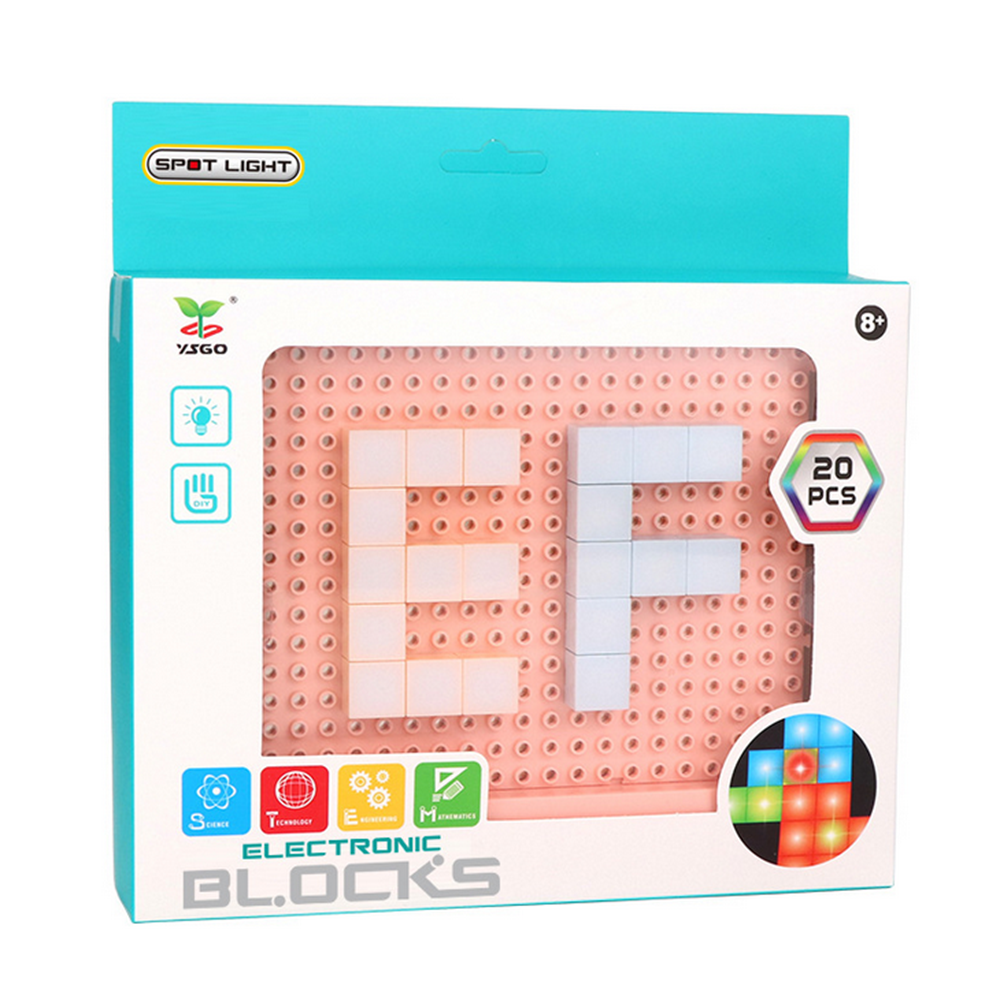 20pcs Diy Electonic Building Block Led Flashing Light Multi-Creative Assembling Flashing Light Electronic Puzzle Science Early Education Children Kids Toy