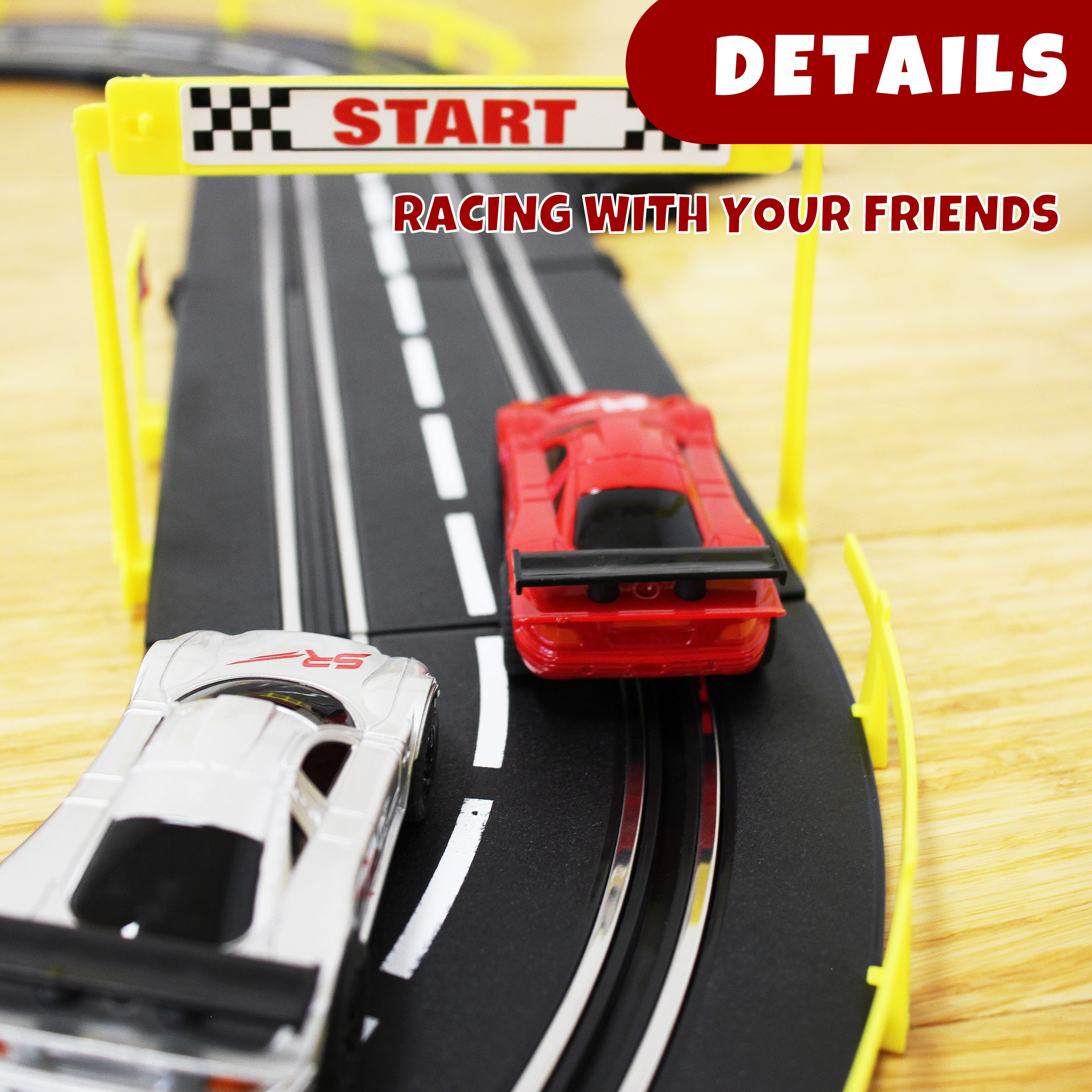 14.3m Electric Loop Wheel Track Racing Slot Sets w Two Cars Kid Vehicle Toy Gift