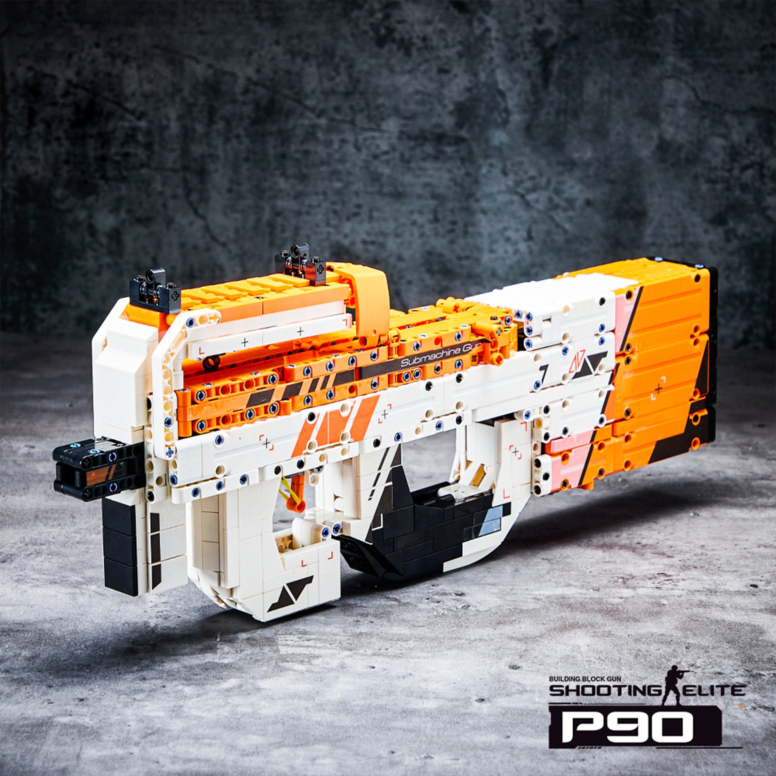 Demon 2002 P90 Submachine Gun Assemble Gun Model Boy's Intellectual Building Block Toy Gift Compatible with Lego