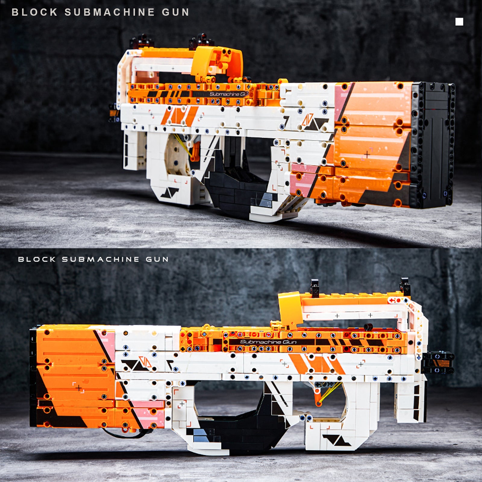 Demon 2002 P90 Submachine Gun Assemble Gun Model Boy's Intellectual Building Block Toy Gift Compatible with Lego
