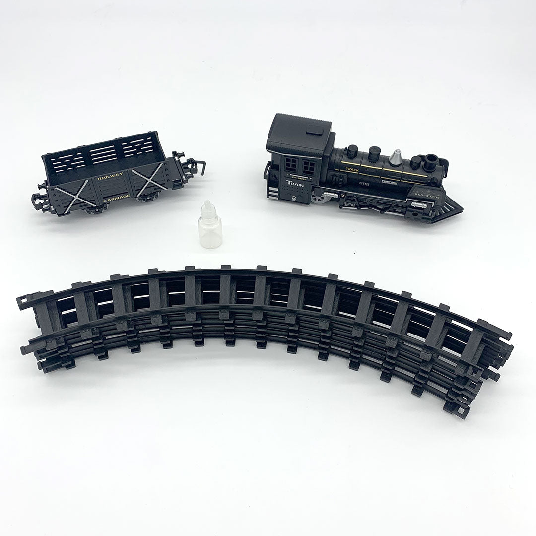 Classical Freight Steam Rail Train Set Battery Operated RTR Simulation Kids Toy