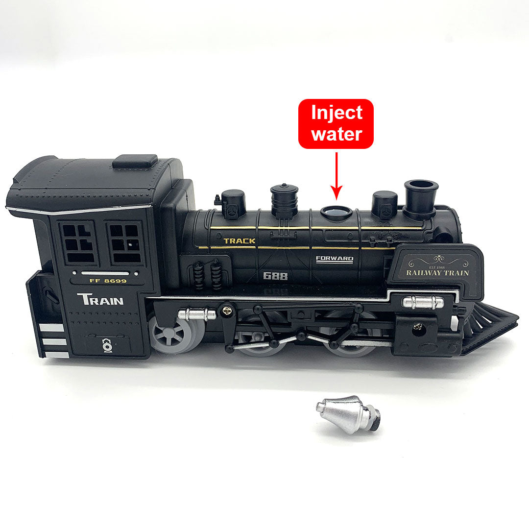 Classical Freight Steam Rail Train Set Battery Operated RTR Simulation Kids Toy