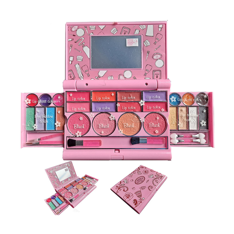 Kid Girls Makeup Set Glamour Makeup Compact Eco-friendly Cosmetic Pretend Play Kit Princess Toy
