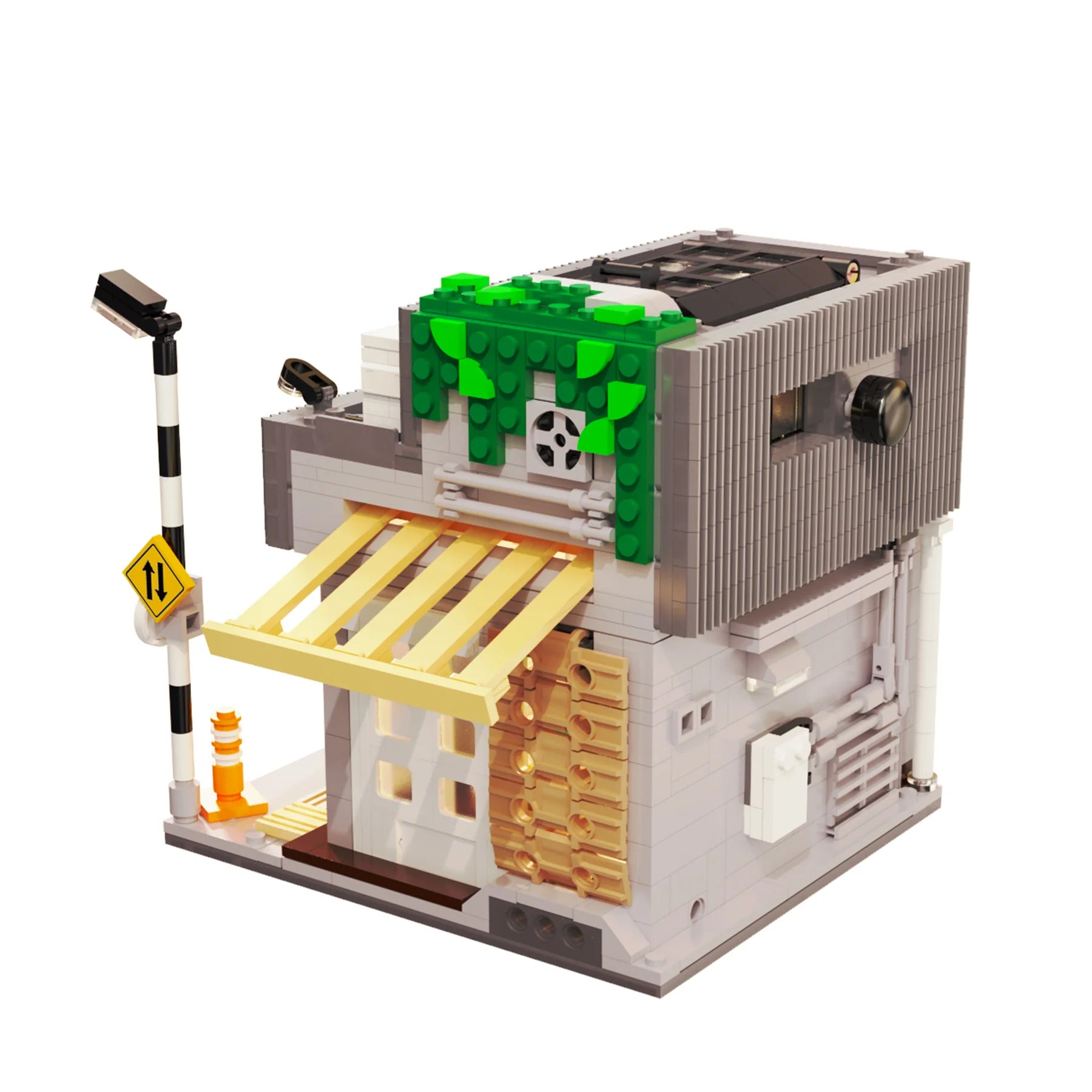 CaDA C66007W 1116 PCS Japanese Summer Coffee House Building Block LED Lights Realistic Design