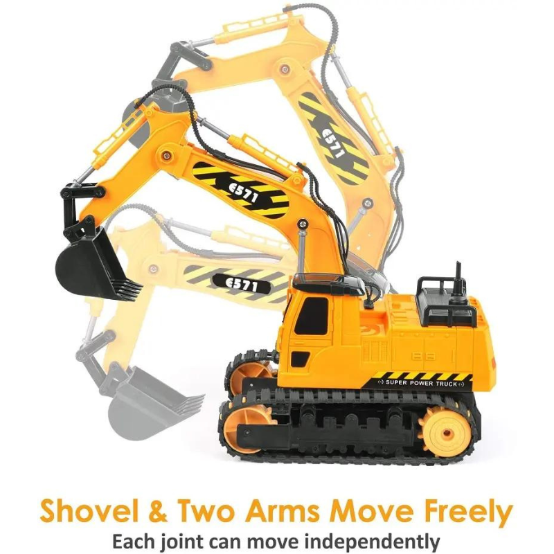 Double E E571-003 2.4GHz Remote Control Excavator Truck 1/26 Scale Excavator Construction Vehicles With Lights Toy Car