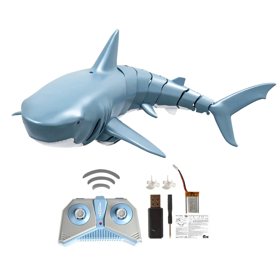 2.4GHz Electric Great White Shark Remote Control Swim Toy RC Boat Prank Gift Kid