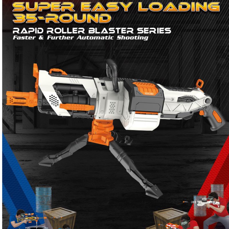 Rapid Roller Blaster Electric Motorised Dart Shooting Gun Toy 40 Soft Foam Bullet