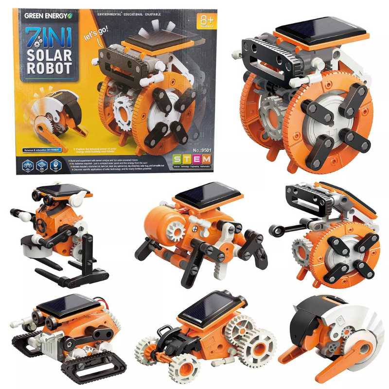 7 In 1 DIY Science Experiment Robot Building Educational Kit Solar Powered Solar Robot STEM Learning Kids Toy