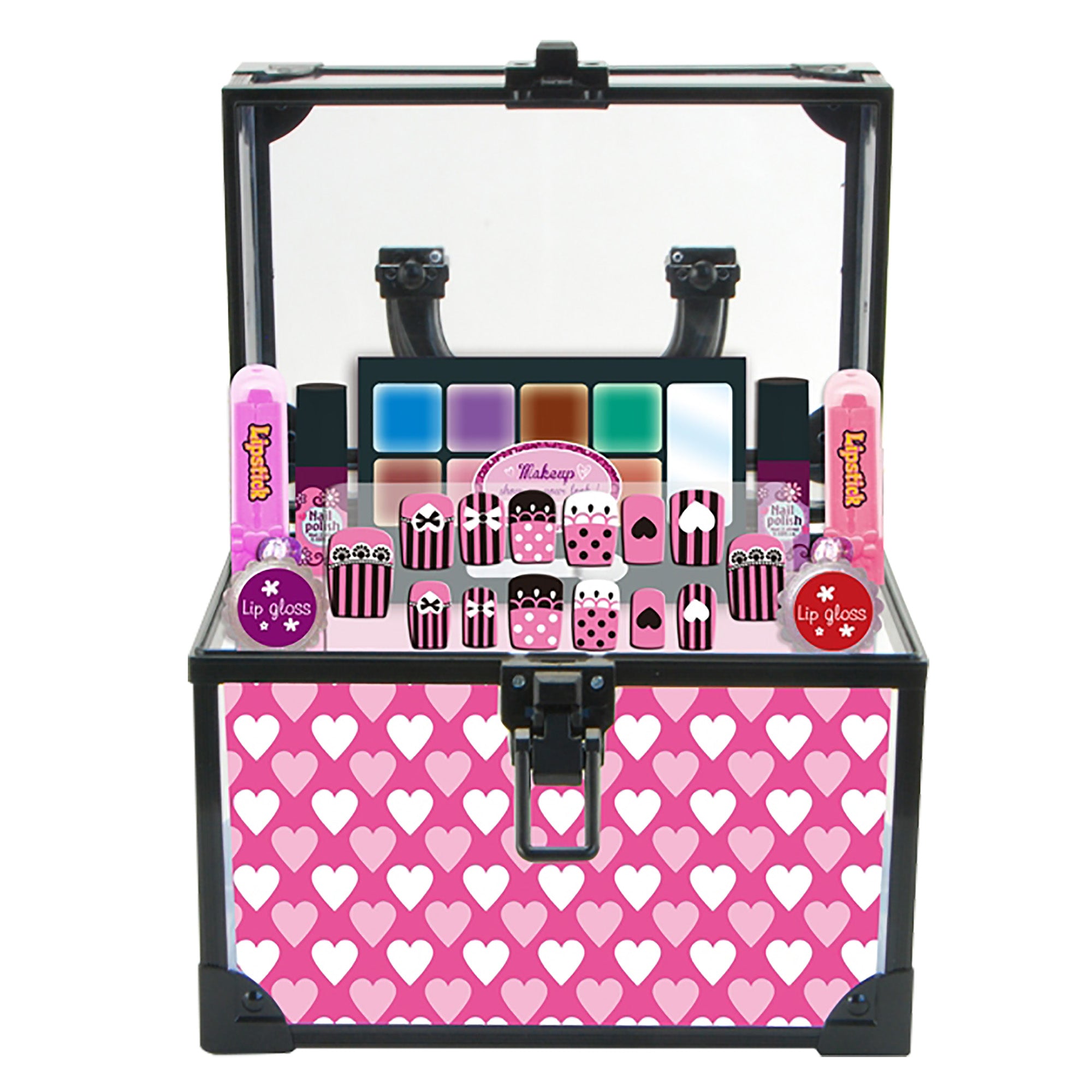 Kid Girls Makeup Set Lipstick Set Suitcase Style Cosmetic Pretend Play Kit Princess Toy