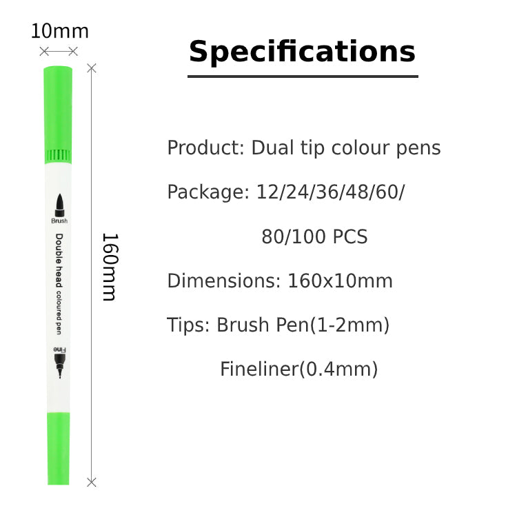 12 Colour Brush Pen Watercolor Art Drawing Painting Artist Sketch Manga Marker