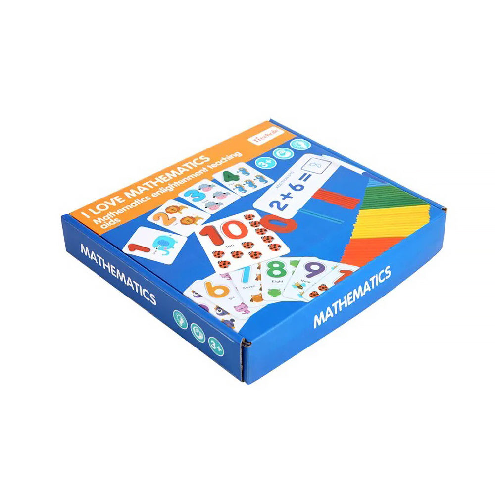 Wooden Math Kit for Kids 3+ | STEM Learning Toy with Counting Sticks, Number Cards & Marker | Develop Numeracy, Creativity & Logic | Non-Toxic Preschool Gift