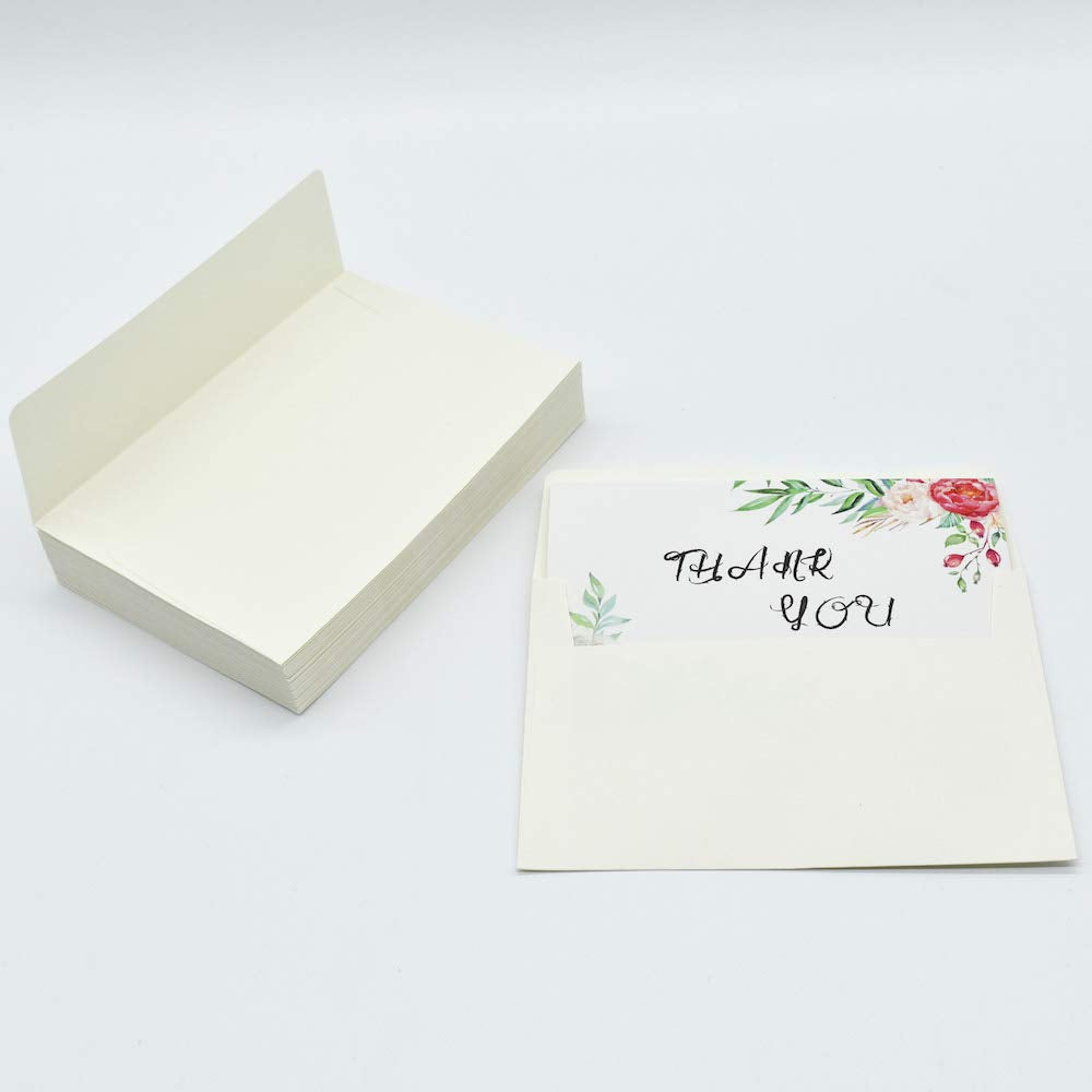 24pcs Premium Greeting Cards Thank You Cards 6 Styles Bulk Mixed Party Card Pack With Envelopes and Stickers - Greenery Floral