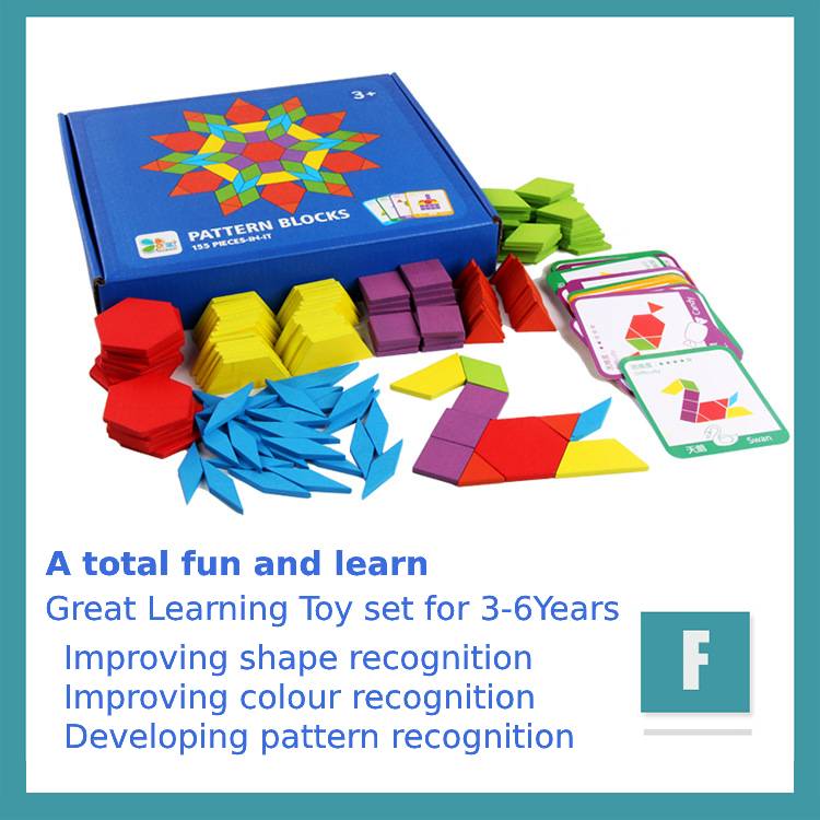 155Pcs Wooden Jigsaw Puzzle Games Montessori Educational Toys For Kids Patterns