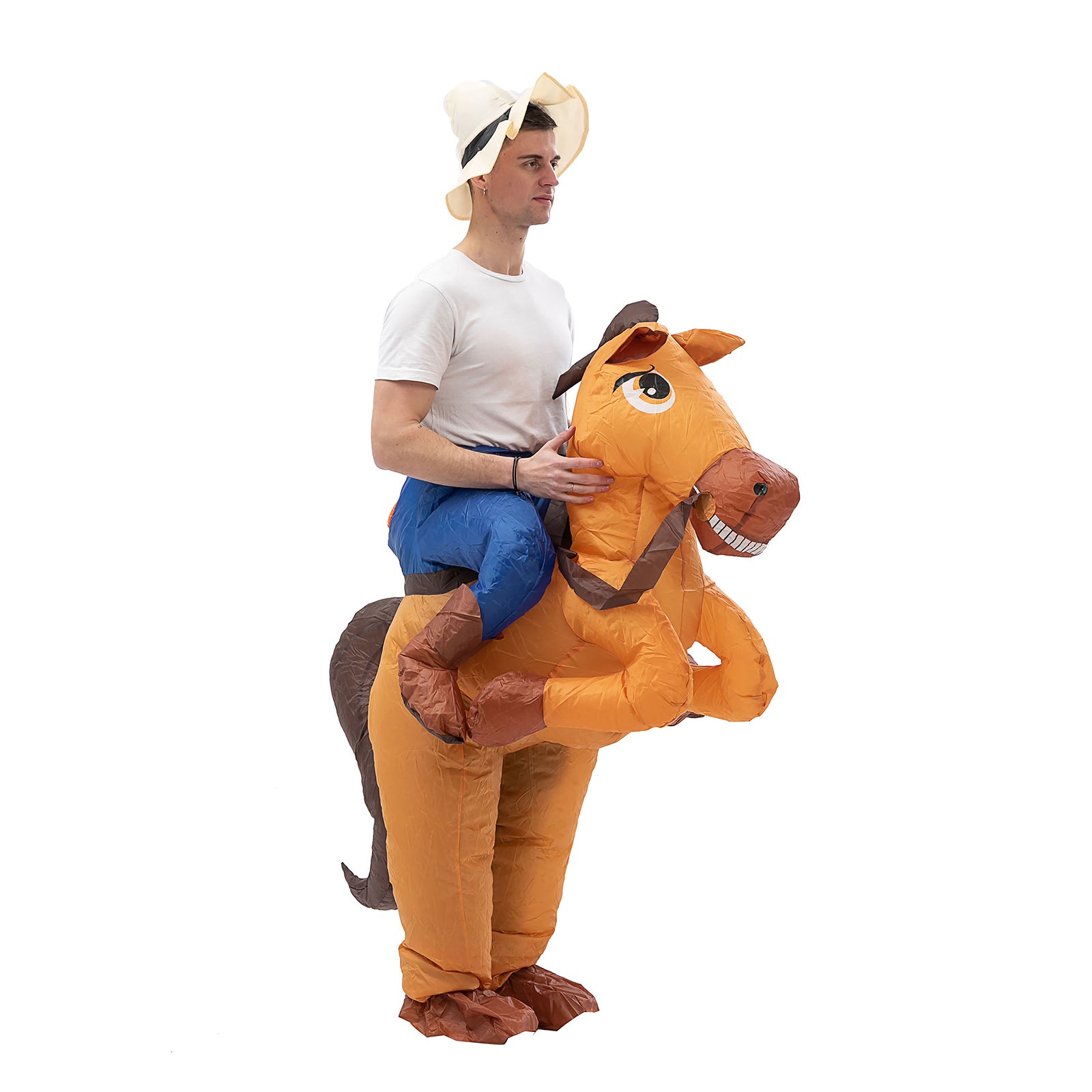 Kids Spooktacular Creations Inflatable Cowboy Riding a Horse Air Blow-up Deluxe Halloween Costume Boy Girls  Book Week Costume