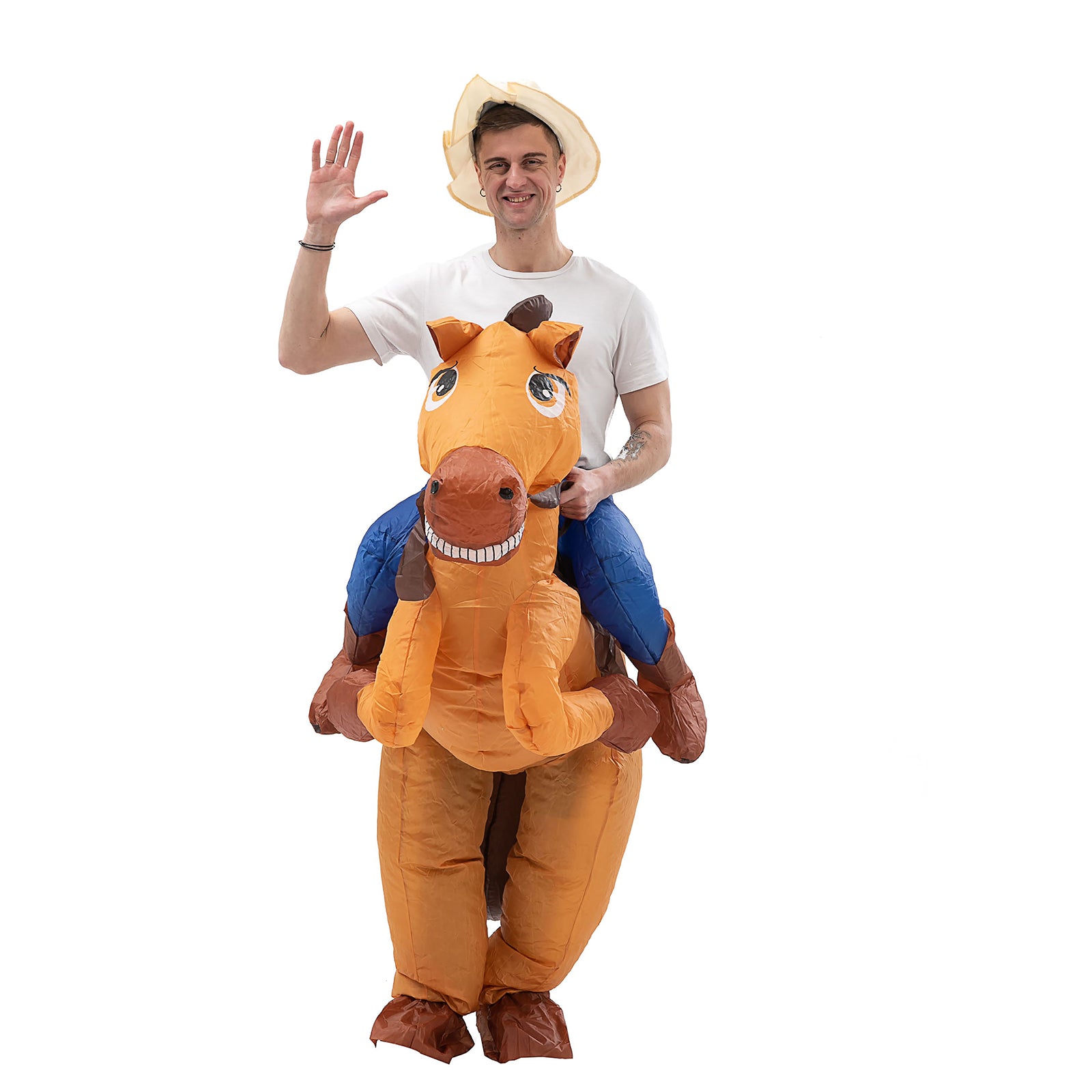 Kids Spooktacular Creations Inflatable Cowboy Riding a Horse Air Blow-up Deluxe Halloween Costume Boy Girls  Book Week Costume