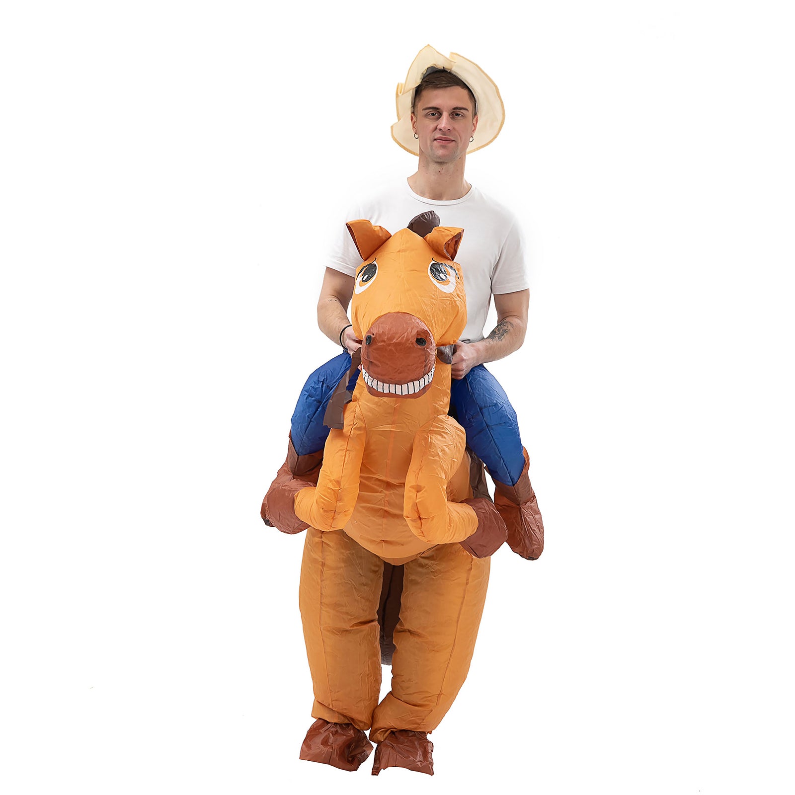 Kids Spooktacular Creations Inflatable Cowboy Riding a Horse Air Blow-up Deluxe Halloween Costume Boy Girls  Book Week Costume