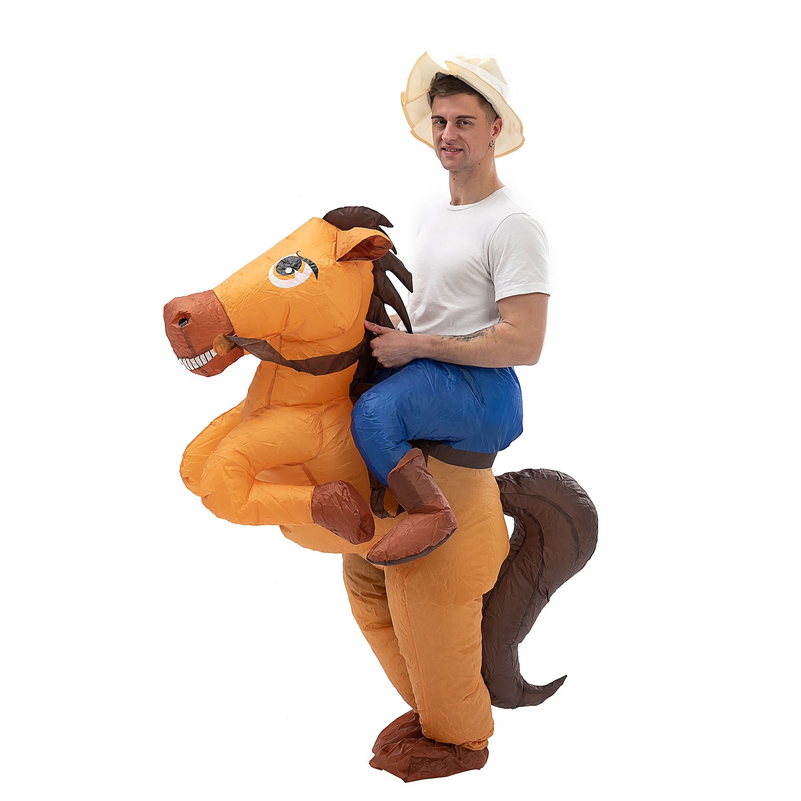Kids Spooktacular Creations Inflatable Cowboy Riding a Horse Air Blow-up Deluxe Halloween Costume Boy Girls  Book Week Costume
