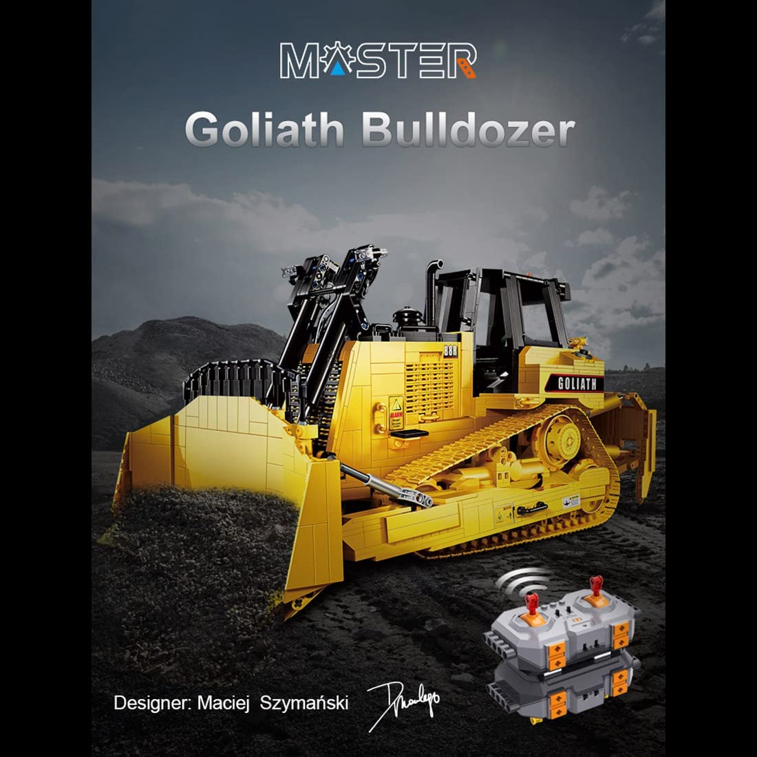 CaDA C61056W 2826PCS Goliath Bulldozer 1:16 RC Bulldozer Building Blocks Toy Set
