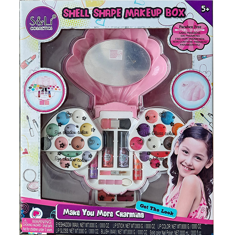 Kid Girls Makeup Set Lipstick Set Shell Shape Style Eco-friendly Cosmetic Pretend Play Kit Princess Toy